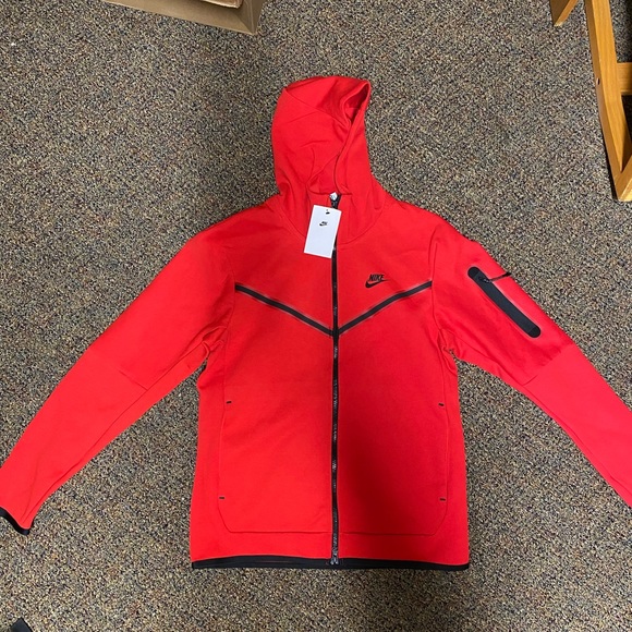Nike Jackets & Coats Nike Tech Fleece Full Zip Hoodie Mens Red